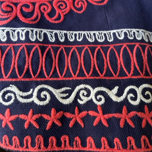 Lilly Pulitzer Bowen Dress Navy Strapless Embroidered Mandala Size 6 - Picture 4 of 10